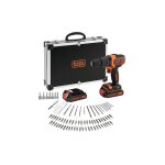 Perceuse  percussion black&decker bdchd18bafc - qw 18v 1, 5ah avec 80 accessoires en flight case