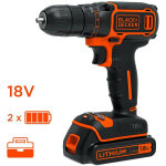 Black and decker - perceuse visseuse sans fil 18 v lithium 1. 5 ah 30 nm en coffret - bdcd18k - qw