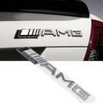 Black series amg chrome boot trunk emblem badge stick on for all mercedes amgs