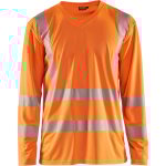 Blaklader - t - shirt de travail manches longues col v haute visibilit anti - uv 3385 - orange fluo ...