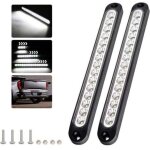 (blanc) bande de feu stop en deux parties avec 15 perles led, bande de feu arri�re �tanche 12 - 24v, ...