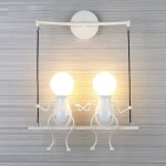 Blanc moderne lampe murale double e27 douille applique cratif simplicit design petite personne cratif ...