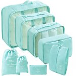 (bleu) lot de 8 sacs � v�tements, valises am�lior�es, sac de rangement pour v�tements secs, chaussures, ...