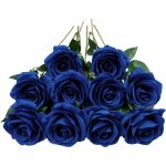 Bleu royal lot de 10 roses artificielles en soie pour arrangement de mariage, f�te, d�coration de la ...