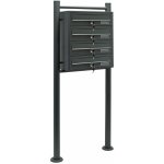 Helloshop26 - bloc 4 boites aux lettres 4 compartiments pied de support courrier acier galvanis 47 x ...