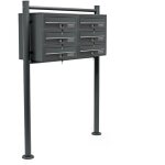 Wiltec boîte aux lettres sur pieds gris anthracite 945 x 270 x 1200 mm, avec 6 compartiments verrouillables ... Wiltec boîte aux lettres sur pieds gris anthracite 945 x 270 x 1200 mm, avec 6 compartiments verrouillables ...