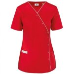 Wk designed to work - blouse de service polycoton boutons pression femme wk. designed to work rouge 3xl ...