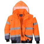 Blouson haute visibilit� 3 en 1 portwest manches amovibles bicolore orange / marine s