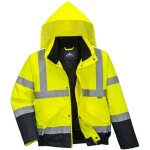 Blouson haute visibilit impermable portwest matelass classe 3 jaune / bleu marine s