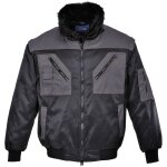 Blouson pilote bicolore couleur : noir / gris taille s - portwest
