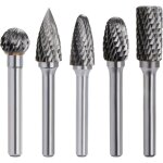 Bluedeer - kit de 5pcs fraises rotatives en carbure de tungst�ne double coupe tige 6mm t�te 10mm outil ...