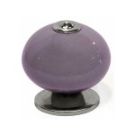 Rei - boite 10 boutons porcel mauve d 40mm base + centre chrome ref 7 - e51727