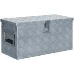 Bote en aluminium 61, 5 x 26, 5 x 30 cm argent