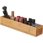 Bote en bambou, rangement salle de bain, cuisine & bureau, oblong & troit, caisse, 7 x 38 x 8 cm, nature ...