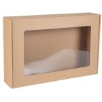 Bo�te cadeau en carton avec fen�tre 45 x 30 x 10 cm, lot de 10.