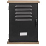 Bo�te � clefs - out of the blue - vintage - m�tal et bois mdf - 6 crochets - noir