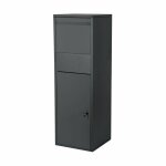 Boîte à colis boite lettres verrouillable sur pied courrier paquet 46 x 45 x 140 cm anthracite Boîte à colis boite lettres verrouillable sur pied courrier paquet 46 x 45 x 140 cm anthracite