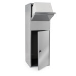 Wiltec ? bo�te aux lettres sur pied verrouillable pour colis s et l ? acier galvanis� gris argent� ? ...