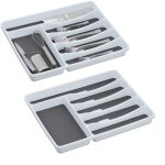 Bo�te � couverts pour tiroir, lot de 2, range - couvert, rangement de cuisine, ustensiles, 4, 5x33x40 ...