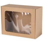 Bo�te d�corative en carton avec fen�tre 25 x 20 x 10 cm, emballage cadeau, lot de 10.