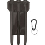 Bo�te de fl�chettes portable universelle abs avec 3 manchons et attache en alliage d'aluminium noir