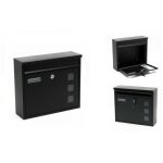 Bigb - boite aux lettres 36cm acier noire avec support mural - mailbox design v12