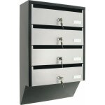 Rottner - boite aux lettre collectives depot 4 silver / black avec 2 clés Rottner - boite aux lettre collectives depot 4 silver / black avec 2 clés