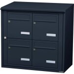 Bo�te aux lettres collective ext�rieure murale gris anthracite - leabox. com - 4 bo�tes - verticale