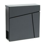Helloshop26 - boite aux lettres design anthracite murale porte journal magazine acier galvanis� 37 x ...