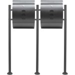 Wiltec - kit 2x bo�te aux lettres v18 & porte - journaux avec pied de support double, verrouillable, ...