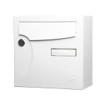 Renz - bote aux lettres normalise 1 porte extrieur acier blanc brillant
