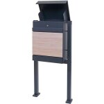 Mendler - bo�te aux lettres avec pied hwc - k41 bo�te � colis sur pied - m�tal - galvanis� anthracite ...