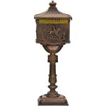 Bo�te aux lettres pilier d'aspect antique et de couleur bronze