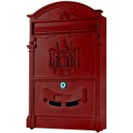Boîte aux lettres retro avec fente a4, fonte d'aluminium et acier, environ 25, 5 x 8, 6 x 41 cm, rouge ... Boîte aux lettres retro avec fente a4, fonte d'aluminium et acier, environ 25, 5 x 8, 6 x 41 cm, rouge ...