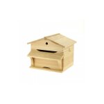 Bo�te aux lettres ruche chalet en pin maritime ? type bois ? fente sup�rieure pour lettres ? toit ouvrant ...