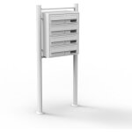 Wiltec - bo�te aux lettres sur pieds blanche 513 x 270 x 1500 mm, avec 4 compartiments verrouillables ...