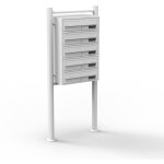 Wiltec - bo�te aux lettres sur pieds blanche 513 x 270 x 1500 mm, avec 5 compartiments verrouillables ...