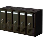 Bo�te aux lettres verticale 5 si�ges l52xp17. 5xh30 cm en fonte de cube alubox