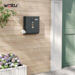 Bo�te aux lettres woltu postbox ext�rieur avec serrure, 3 fen�tres transparentes, plaque nominative et ...