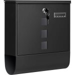 Bo�te aux lettres woltu postbox ext�rieur avec serrure, 3 fen�tres transparentes, plaque nominative et ...