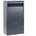 Wiltec - bote  colis murale verrouillable grise 410 x 220 x 750 mm, bote aux lettres fixage au mur, ...
