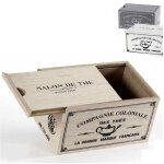 Bo�te pour objets sachets de th� dosettes de caf� 16x11x9 cm d�corations en bois 738661