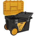 Boite  outils mobile 59. 5 x 38 x 42 cm malette de chantier roulante avec poigne tlescopique coffre ...