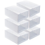 Bo�te de rangement pour chaussures 6pcs grande transparente �paisse - organisateur de chaussures coquille ...