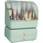 Bo�te de rangement cosm�tique de bureau avec tiroirs, organisateur maquillage anti - poussi�re vert clair ...