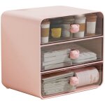 Bo�te de rangement cosm�tique tiroir, organisateur maquillage �tag�re de bureau rose grande pour dortoir ...