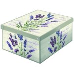Bo�te de rangement avec couvercle avec des poign�es lavande (reconditionn� b)