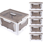 Bo�te de rangement empilable et pliable avec roulettes - organisateur de stockage compact � 1 niveau