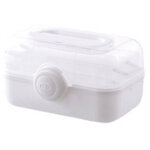 Bo�te de rangement m�dicaments en plastique multiniveaux grande capacit�, armoire � pharmacie blanche ...