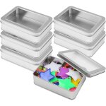 Bo�tes de rangement rectangulaires en m�tal, 6 pi�ces petite bo�te m�tallique pour cartes � jouer, �couteurs, ...